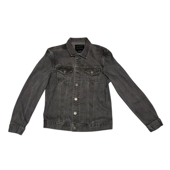 ALLSAINTS women’s setsu gray wash denim jean trucker jacket size medium - Picture 1 of 6